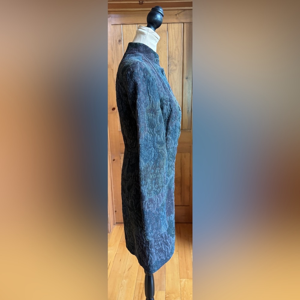 Nehru Mandarin Whimsigoth Steampunk Dark Academia Brocade Jacquard Lined Coat 8 - Picture 4 of 17